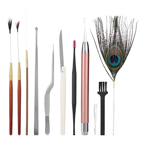 Herramienta de eliminación de cera de oídos Prácticas selecciones de orejas de doble punta Cera de extracción de peso ligero(23 classic black ear pick sets)