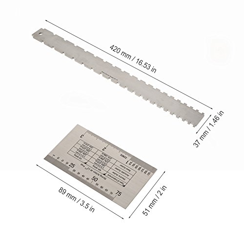 Herramienta de regla de cuello de guitarra, regla de borde recto de acero inoxidable + juego de herramientas de regla de medición de cuerdas, accesorio de actualización de instrumentos