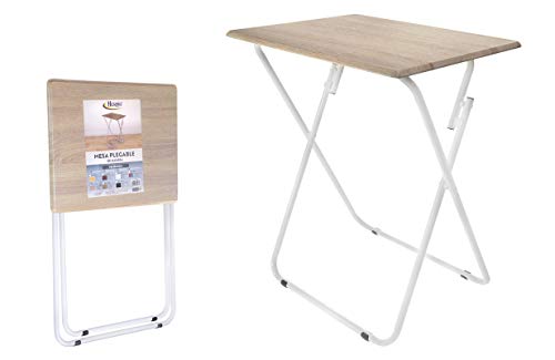 HERSIG - Mesa Plegable Cuadrada | Mesa Auxiliar Plegable Multiusos - 48 x 38 x 66 cm