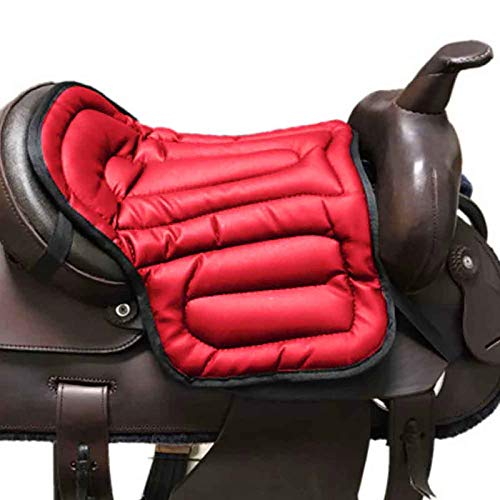 HEWXWX Silla de Montar Absorción de los Golpes y Engrosamiento, Almohadillas Blandas para el Asiento del Caballo Equipo de equitación Almohadillas de Montar del Oeste de la PU indoloras,Black