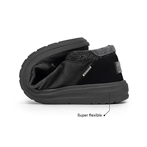 Hey Dude Paul - Mocasines de Hombre - Color Total Black - Zapatos de Hombre Ligeros y Cómodos - Cuero Ecosostenible - Plantilla de Espuma de Memoria – Talla EU 41