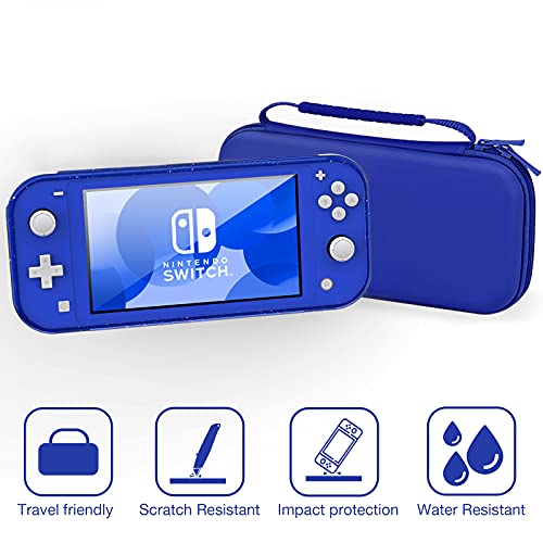 HEYSTOP Funda para Nintendo Switch Lite con Carcasa Switch Lite + Protector de Pantalla + Funda Tarjeta de Juegos + Tapas de Agarre para el Pulgar - Azul