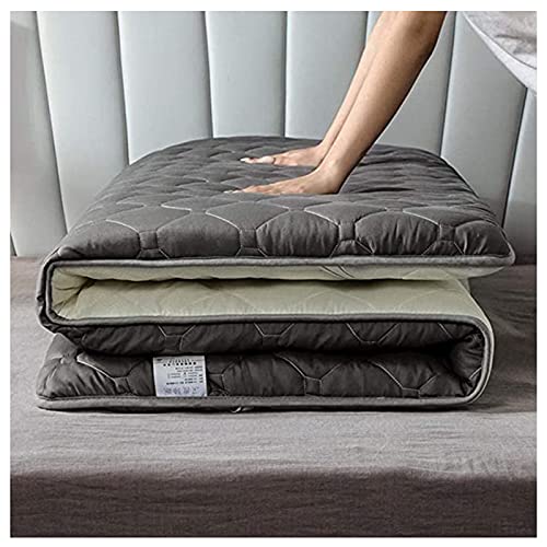 HFAFRZ Futón colchón, colchón japonés colchón Plegable Tatami colchón de Piso portátil colchón de Camping Almohadilla Piso tumbonado sofá Cama,Gris,0.9x2.0m