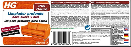HG Limpiador profundo cuero y piel 250 ml - Limpia los poros en profundidad – Seguro y suave – a base de agua