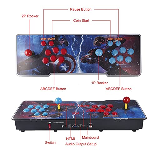 HHuin 999 juegos en 1 diseño profesional de alta definición de la máquina de juego de baja potencia que proporciona control de juego fluido Multicolor