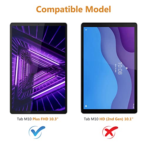 Hianjoo Funda Compatible con Lenovo Tab M10 FHD Plus Gen 2 10.3", Slim Smart Protectora Folio Tablet Cover de Cuero con Función de Soporte Carcasa para TB-X606 X606F, Azul