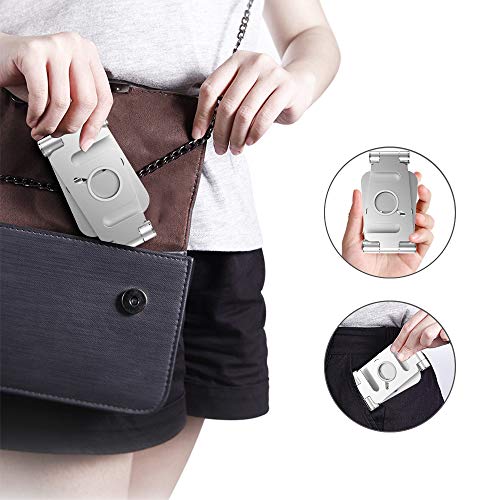 Hianjoo Soporte Móviles, Tableta Metal Soporte, 2 in 1 Portátil Plegable Holder para Teléfono Celulares, Reloj Dock, Ángulo Ajustable Base Compatible con Switch Máquina de Juegos, Plata