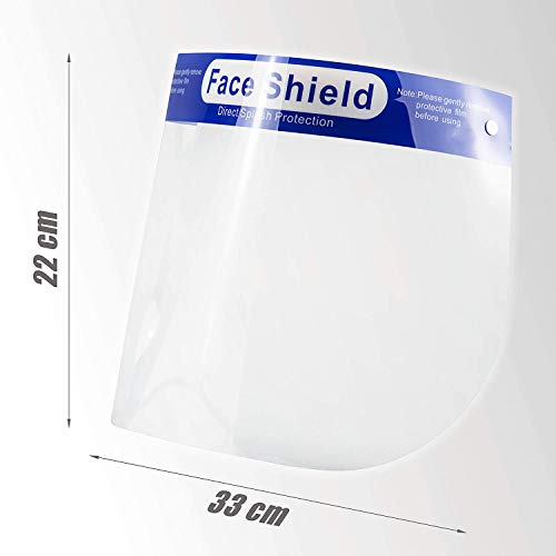 HIBRON POPP Pantalla Doble Protección Facial Transparente Antivaho Reutilizables, Pack 5pcs 10pcs 20pcs 30pcs 50pcs 100 pcs Ajustable Al Rostro Completo, Material PE-188um
