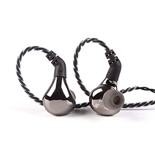 HiHiHear BLON 03 - Auriculares In-Ear con Diafragma de Carbono - Unidad Dinámica Bass HiFi DJ de Alta Fidelidad - Acabado Diamond Mirror - Cable Desmontable con 2 Pines (Sin Micrófono)