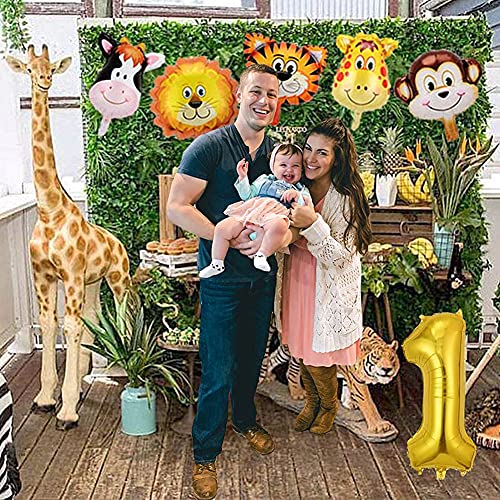 Hilloly 26 pcs Selva Fiesta de Cumpleaños Decoracion Globos de Latex y Safari Bosque Animal Globos para Niño Cumpleaños Baby Shower Carnaval decoración de Fiesta