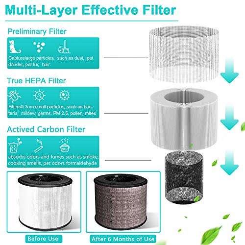 HIMOX Purificador Aire HEPA H13, Purificador de Aire con Filtro HEPA de Medical Grade, Purificador Aire con Aromaterapia Captura Virus, Alergias, Bacterias, Polen, Humo, Olores, Mascotas (Blanco)