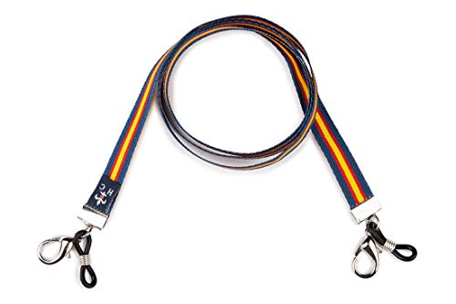 HISPANIA COLORS SINCE MMXI SPAIN Colgante para mascarillas y gafas - Cinta bandera de España (Azul marino, 1)