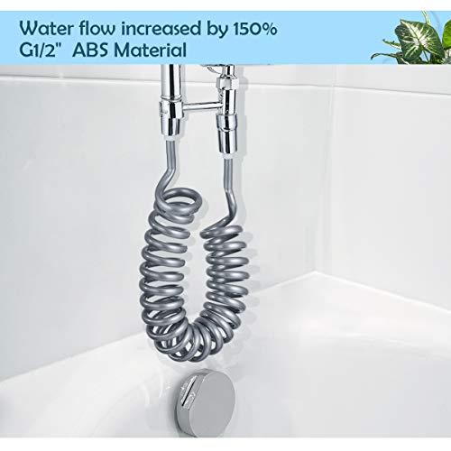 Hivexagon bidé Resorte de Manguera Flexible Tubo de Ducha Anti-Giro y Extensible hasta 2 Metros de Agua fontanería bidé pulverizador (g1 / 2”) hg498