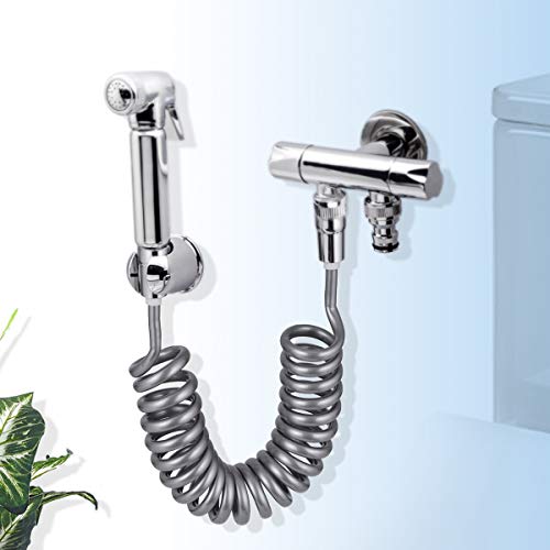 Hivexagon bidé Resorte de Manguera Flexible Tubo de Ducha Anti-Giro y Extensible hasta 2 Metros de Agua fontanería bidé pulverizador (g1 / 2”) hg498