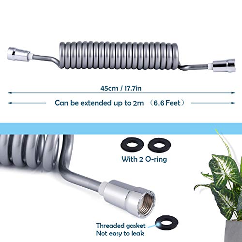 Hivexagon bidé Resorte de Manguera Flexible Tubo de Ducha Anti-Giro y Extensible hasta 2 Metros de Agua fontanería bidé pulverizador (g1 / 2”) hg498