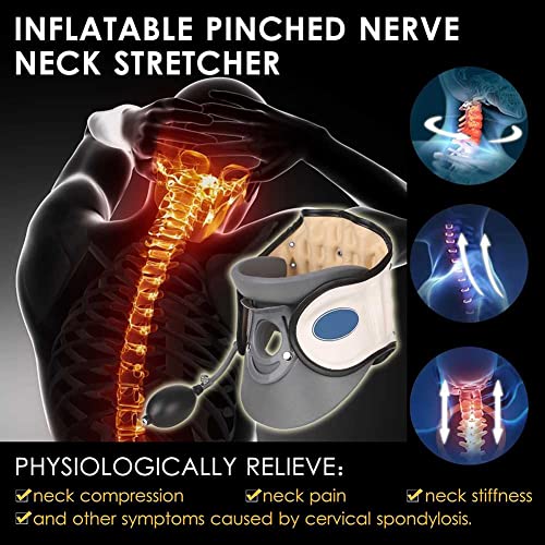 HJK Collarín Cervical ortopédico, Ajustable Dispositivo De Tracción Cervical, Soporte para el Cuello, Alivio del Dolor y la Presión en la Columna Vertebral
