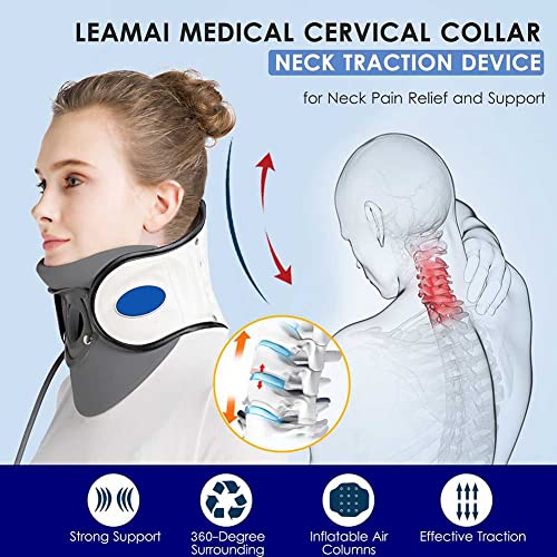 HJK Collarín Cervical ortopédico, Ajustable Dispositivo De Tracción Cervical, Soporte para el Cuello, Alivio del Dolor y la Presión en la Columna Vertebral