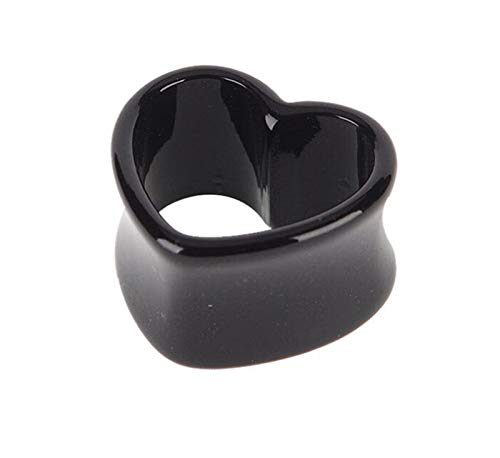 HLWJ Hundido 2 Piezas de Oreja Piercing Pendiente Enchufes y túneles Camilla ampliador del oído Medidor de la joyería del Cuerpo Mujeres Accesorios (Color : Black, Size : 3mm)