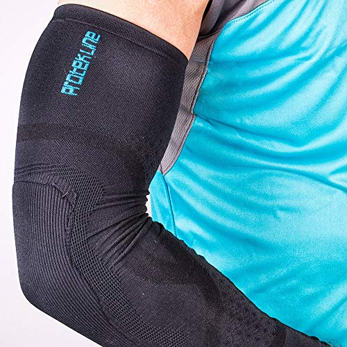 HO Soccer Protek Arm Manguitos Técnicos Antiabrasión para Portero, Unisex Adulto, Negro, L