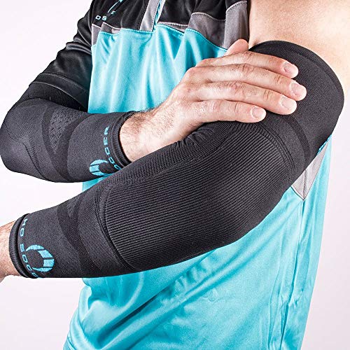 HO Soccer Protek Arm Manguitos Técnicos Antiabrasión para Portero, Unisex Adulto, Negro, L