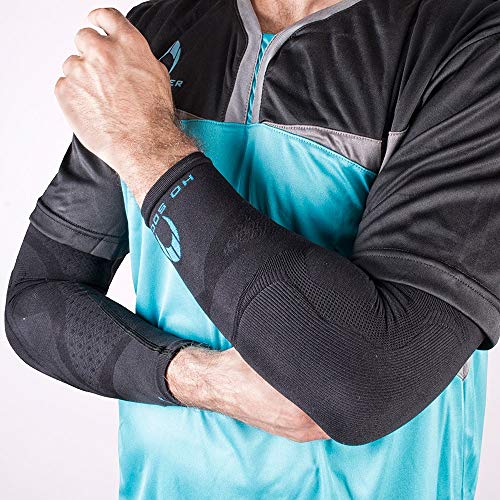 HO Soccer Protek Arm Manguitos Técnicos Antiabrasión para Portero, Unisex Adulto, Negro, L