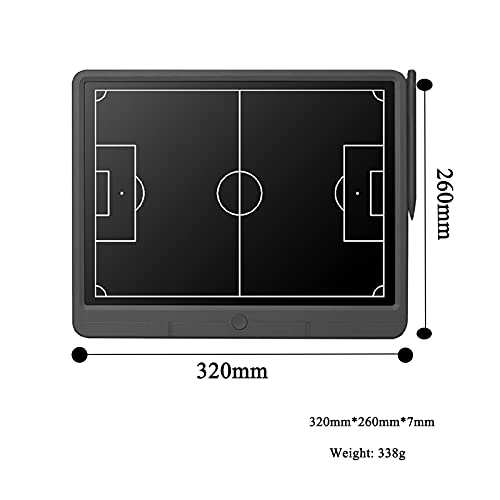 Holzsammlung Tablero de Entrenamiento de Fútbol Electrónico de 15 Pulgadas, Tablero de Entrenador, Tablero de Táctica Portátil Ultraligero Tablero Táctico de Entrenador LCD Eléctrico Electrónico