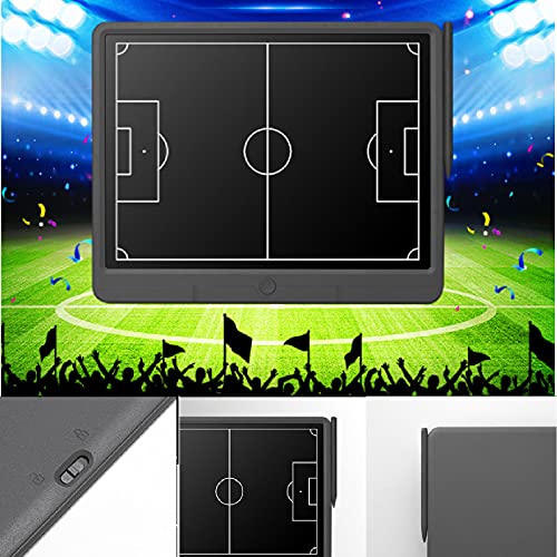 Holzsammlung Tablero de Entrenamiento de Fútbol Electrónico de 15 Pulgadas, Tablero de Entrenador, Tablero de Táctica Portátil Ultraligero Tablero Táctico de Entrenador LCD Eléctrico Electrónico