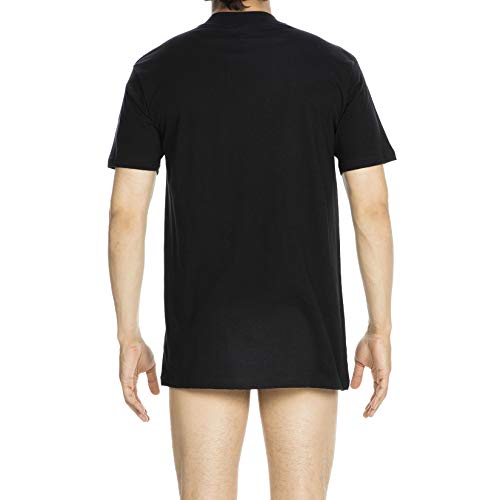 HOM - Para Hombres - Camiseta con Cuello Redondo 'Harro New' - T-Shirt - Black - Tamaño S