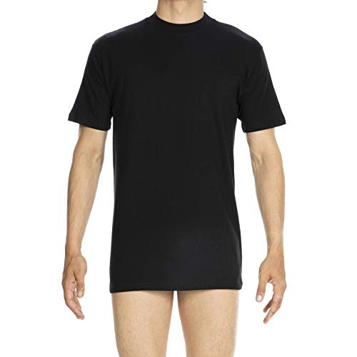 HOM - Para Hombres - Camiseta con Cuello Redondo 'Harro New' - T-Shirt - Black - Tamaño S