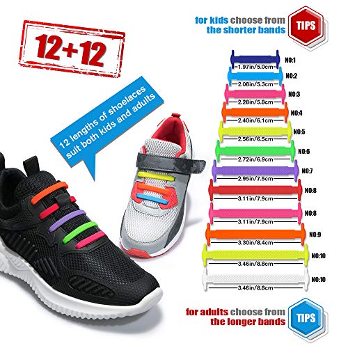 HOMAR Cordones de Silicona Multicolores Impermeable Cordones de Zapatos para Niños y Adultos Cordones Elásticos de Goma para Zapatillas Deporte