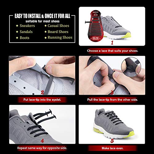 HOMAR Cordones de Silicona Multicolores Impermeable Cordones de Zapatos para Niños y Adultos Cordones Elásticos de Goma para Zapatillas Deporte