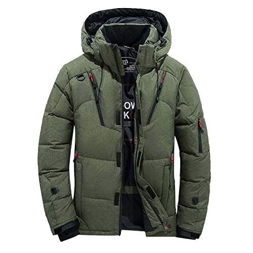 Hombre Gruesos Pato Blanco Abajo Chaqueta Chaqueta de Plumas de Invierno cálido Manga Gruesa Manga Larga con Capucha Abrigo Cremallera Tamaño Grande M~XXXXL Hanyixue