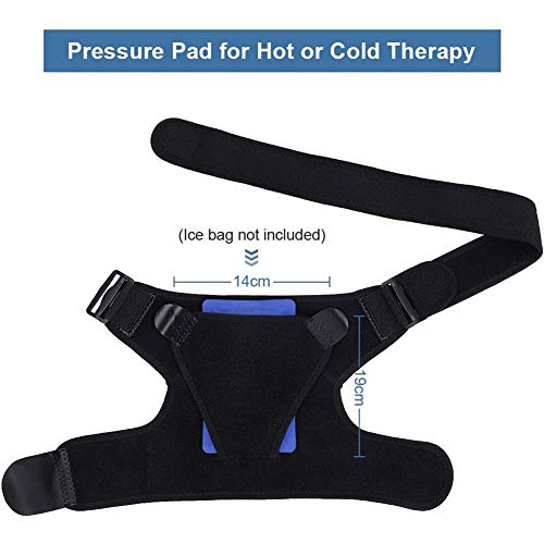 Hombreras - Ajustable, Neopreno, Compresión Manguito Rotador Hombrera Apoyo para Prevenir Lesiones, Dislocado AC Articulación, Bursitis y Tendinitis - Ambos Derecha e Izquierda Hombro,Free Size