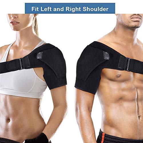Hombreras - Ajustable, Neopreno, Compresión Manguito Rotador Hombrera Apoyo para Prevenir Lesiones, Dislocado AC Articulación, Bursitis y Tendinitis - Ambos Derecha e Izquierda Hombro,Free Size