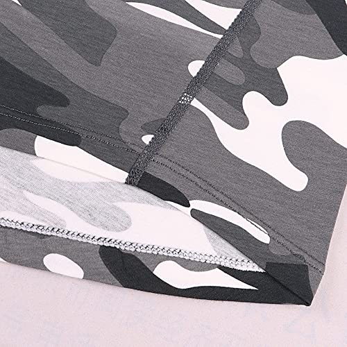 Hombres Atlético Playeras Camisetas Corto Manga Músculo Cortar para Culturismo Rutina de Ejercicio Formación Aptitud Tops Cuello Algodón Negro Camo S