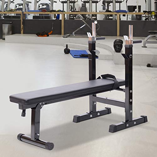 HOMCOM Banco de Pesas Plegable Banco de musculación Entrenamiento Máquina Gimnasio Gym Altura Ajustable Carga 150kg