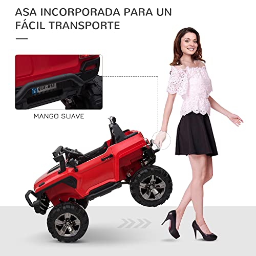 HOMCOM Coche Eléctrico para Niños Vehículo Todoterreno Infantil con Música Luces Batería 12V Control Remoto Carga 50kg para Niños 3 Años+ 135x86x85cm