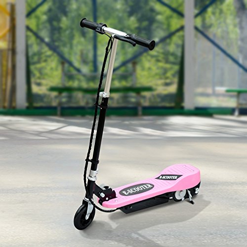 HOMCOM Patinete Eléctrico Plegable para Niños y Adolescentes de +7 Años Scooter Eléctrico con Manillar Ajustable en Altura y Frenos Carga Máx. 50 kg 78x37x91-99 cm Rosa
