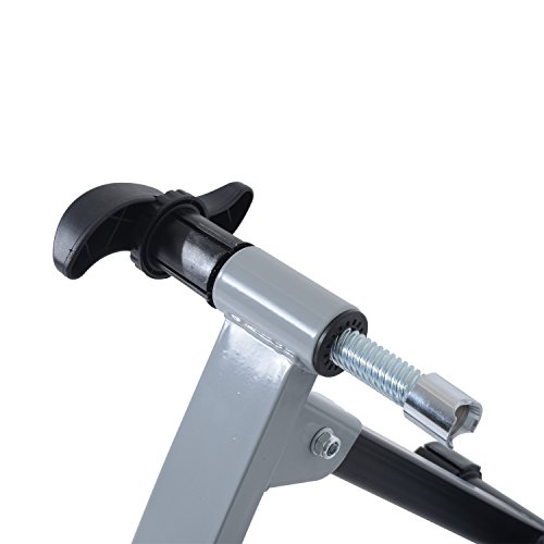 HOMCOM Rodillo de Bicicleta Entrenamiento Plegable con Resistencia Magnética para Ruedas de 650C/700C o 26-28 Pulgadas para Casa Interior Carga 135 kg 54,5x47,2x39,1 cm Plata