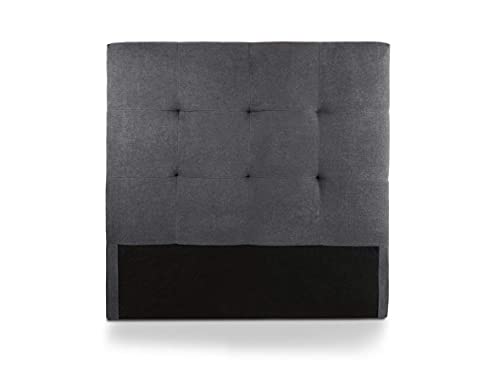 Home Heavenly®- Cabecero de Cama Olson. Tapizado y Acolchado. para Cama Individual y de Matrimonio. con Espuma de 6 cm. (Gris Oscuro 105 cm).