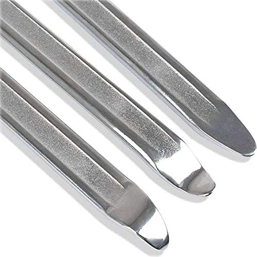 HomeDejavu 3 Piezas Palancas de Neumátcios Palanca de Neumáticos Herramientas Palanca de Neumático de Moto Desmontadoraspara Coche Motocicleta Bicicleta 30 x 1,92 x 0,6cm (Plateado)