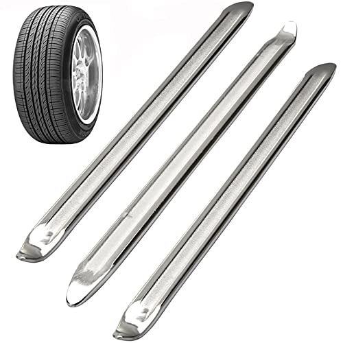 HomeDejavu 3 Piezas Palancas de Neumátcios Palanca de Neumáticos Herramientas Palanca de Neumático de Moto Desmontadoraspara Coche Motocicleta Bicicleta 30 x 1,92 x 0,6cm (Plateado)