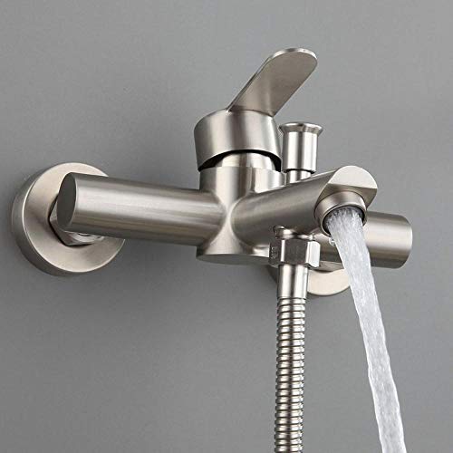 HomeLava Grifo Para Bañera y Ducha Grifos Duchas de Baño Grifo Para Bañera de Acero Inoxidable 304 con Ducha de Mano Grifo Mezclador de Montaje en Pared