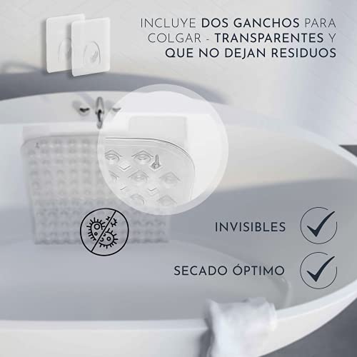 Homerella Alfombra de baño Antideslizante y Delicada con la Piel, 88x39cm, Incl. Ganchos | Esterilla de Tina sin BPA | Estera Resistente al Moho y Lavable a máquina | Alfombrilla de Ducha