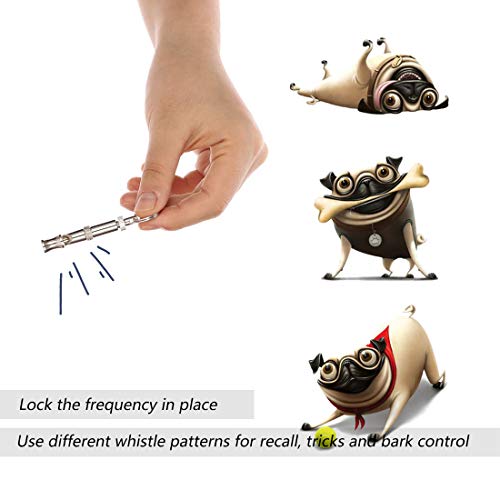 HONGECB Silbato Ultrasónico Profesional, Silbato para Perro, Silbatos Adiestramiento, Frecuencias Ajustables, para Entrenamiento de Perros y Control de Descortezos, 3 Piezas