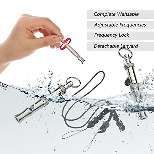 HONGECB Silbato Ultrasónico Profesional, Silbato para Perro, Silbatos Adiestramiento, Frecuencias Ajustables, para Entrenamiento de Perros y Control de Descortezos, 3 Piezas