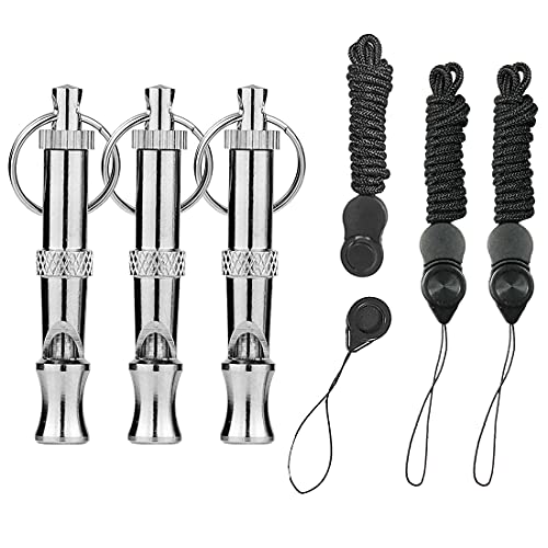 HONGECB Silbato Ultrasónico Profesional, Silbato para Perro, Silbatos Adiestramiento, Frecuencias Ajustables, para Entrenamiento de Perros y Control de Descortezos, 3 Piezas