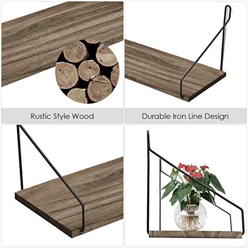 Hoofaway Estantería de Pared, 3PCS Estantería Colgante, Estantes Flotantes en Madera Decoración de Pared, Ideal para Dormitorio, Sala de Estar, Estudio, la Sala de Estar, la Oficina en el Hogar