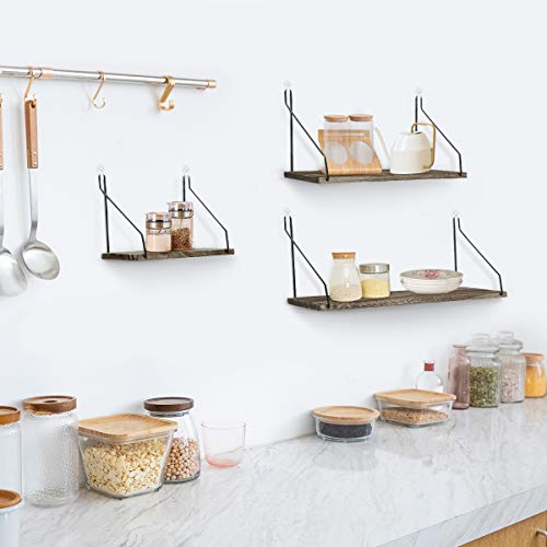 Hoofaway Estantería de Pared, 3PCS Estantería Colgante, Estantes Flotantes en Madera Decoración de Pared, Ideal para Dormitorio, Sala de Estar, Estudio, la Sala de Estar, la Oficina en el Hogar