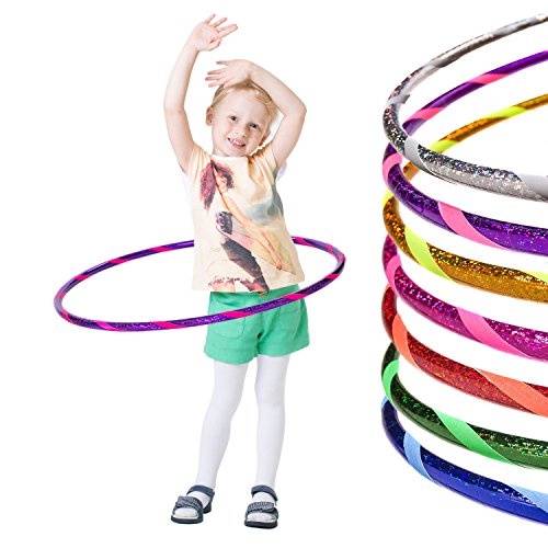 hoopomania Glamour Hula Hoop Reifen Aro de Gimnasia para niños, Infantil, Color Rosa Brillante, Ø70cm